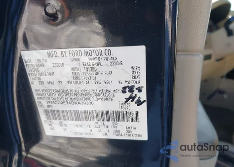 2011 Ford Escape Limited z USA, uszkodzony, nr VIN 1FMCU0E76BKA39380